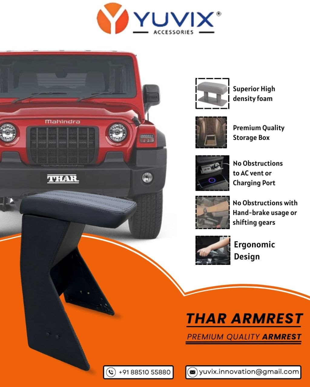 Premium armrest for Thar